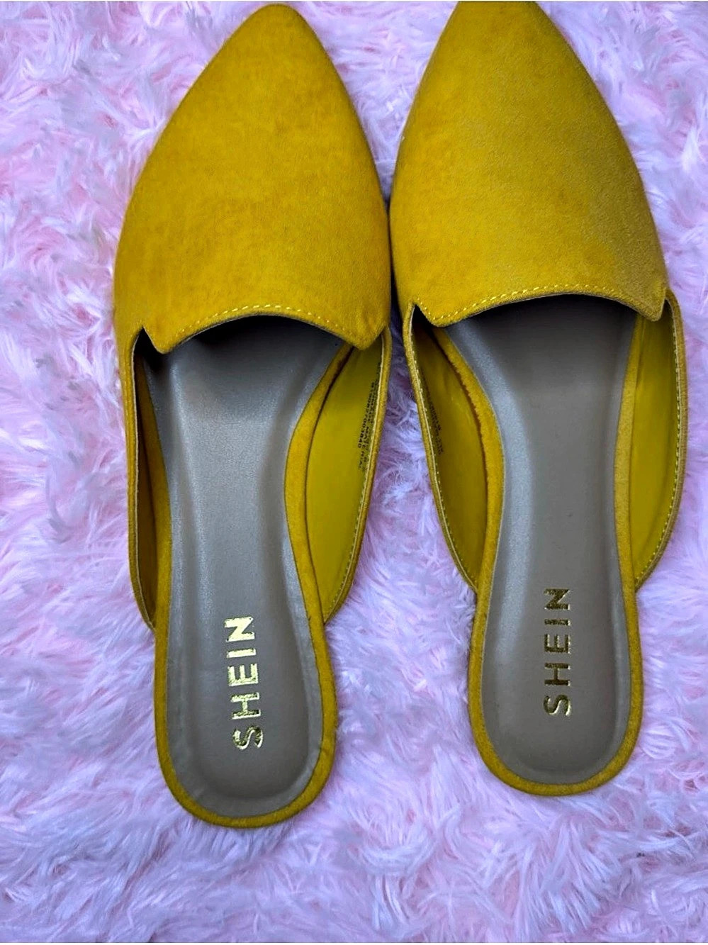 SHEIN Pointed Toe Mules in Yellow US 8.5 Like New